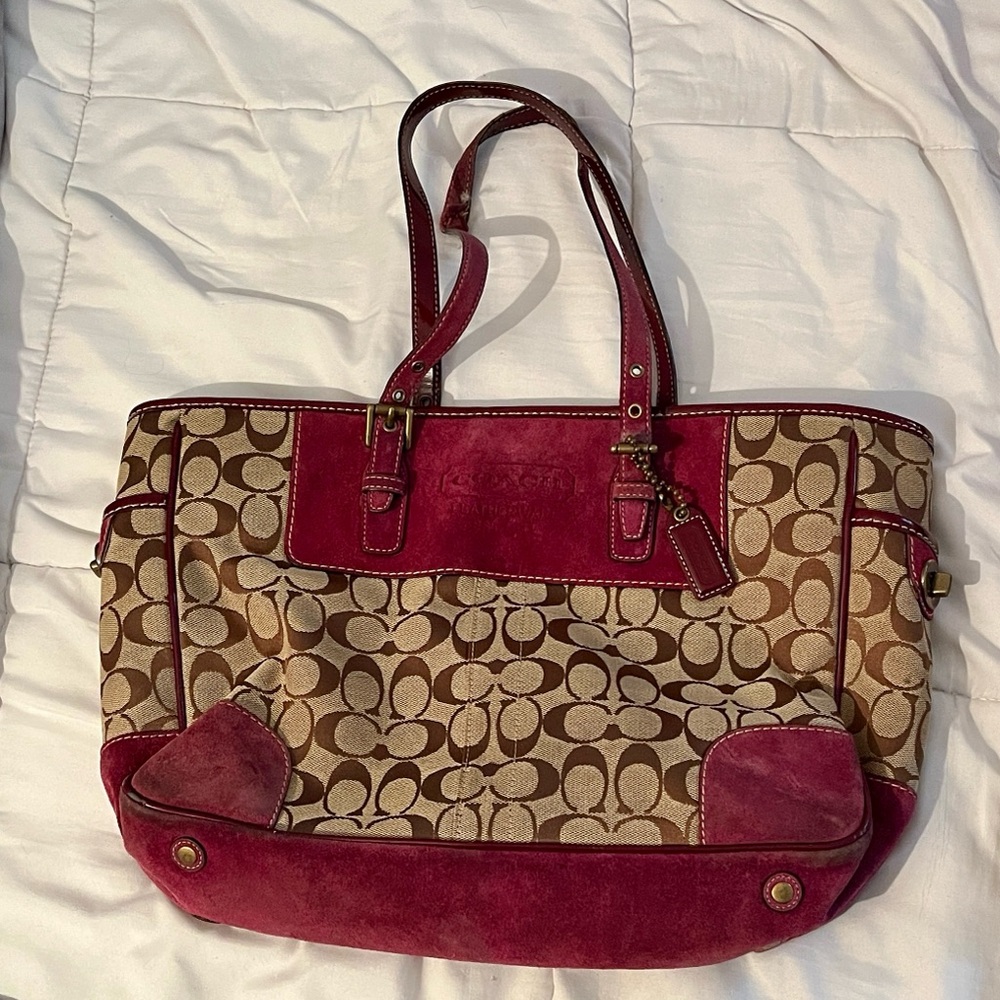 Vintage Y2K Coach Signature Canvas Tote